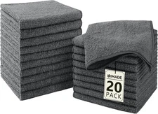 Washcloths - 20 Pack - Face Towels (12" x 12"), Highly Soft Wash Cloths and Hand