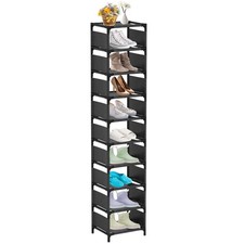 UrMsun 10Tier Vertical Shoe Rack, Tall Narrow Shoe Shelf Space Saving Organiz...