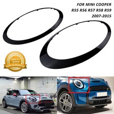 2x Schwarz Scheinwerfer Zierring Zierleisten für Mini Cooper R55 R56 R57 R58 R59