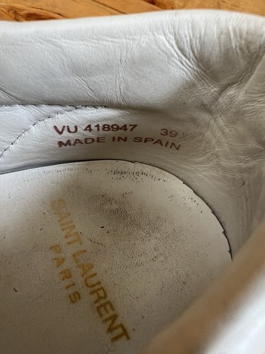 Saint Laurent White Canvas Yeah Baby Embroidered Low Top Sneakers Size EU 39,5 - Bild 21 von 22