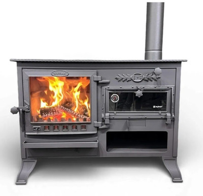 Extra Large Fire Chamber Wood Burning Stove With Oven, Cooker Stove & No Customs