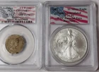 2001 PCGS GEM UNC $1 SAE WTC RECOVERY COINS with JAMACIA 1/2 PENNY