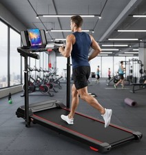 3.5HP Folding Treadmill Wide Treadmill Quiet Walking Pad with Desk Easy Assemble