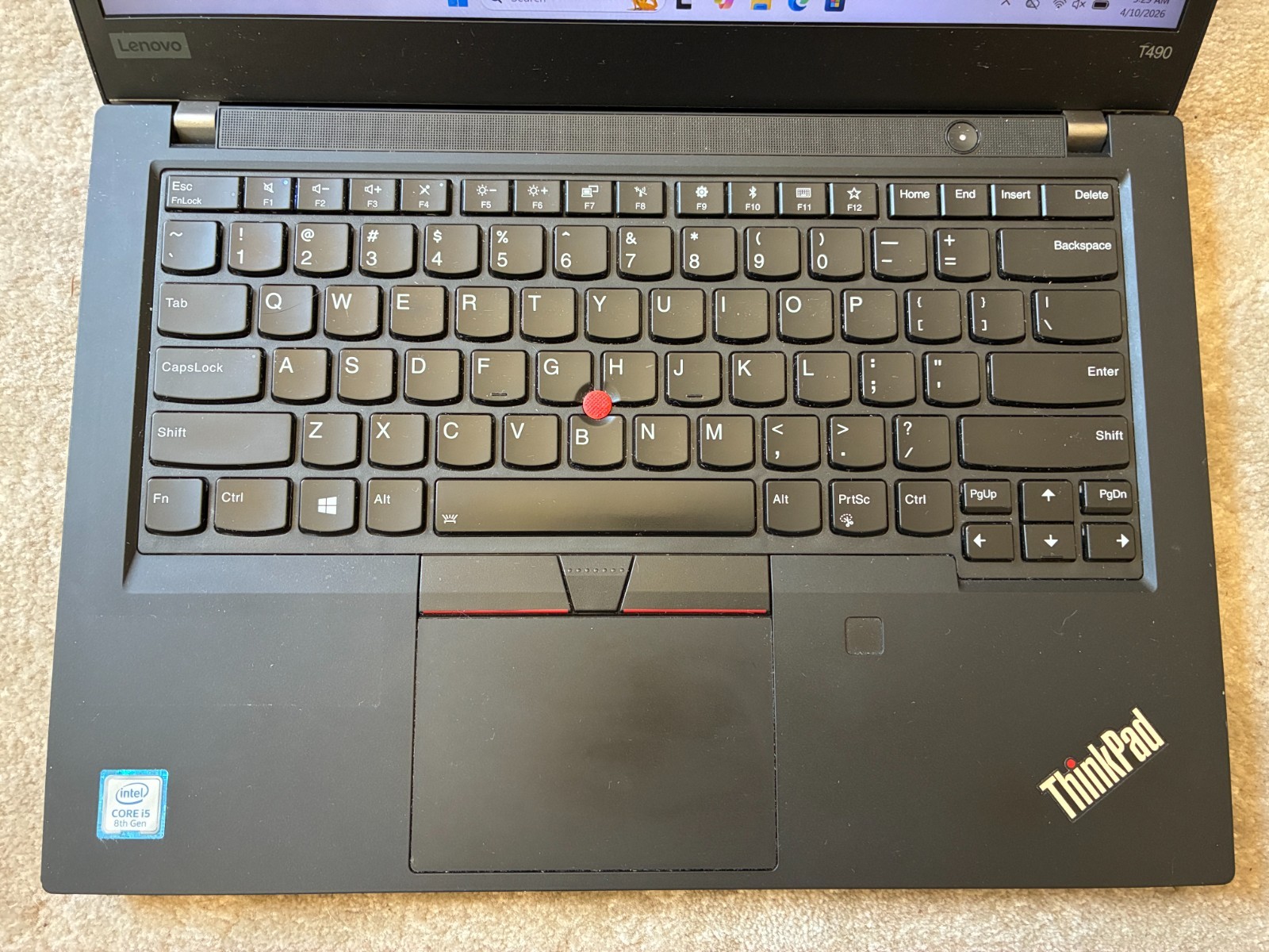Lenovo ThinkPad T490, 14-Inch Laptop, with Intel Core i5 8th Gen., Windows 11 Pro