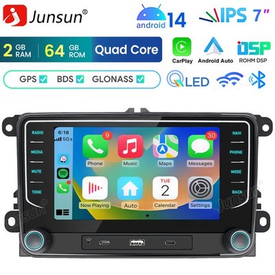 2G+64G Android14 Für VW GOLF 5 6 Touran Tiguan Passat Polo Carplay Autoradio GPS