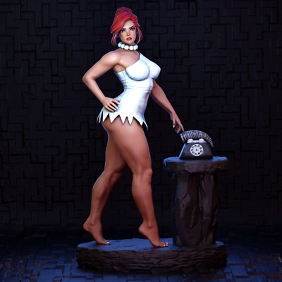 Wilma Feuerstein, Telefon, Flintstone, sexy Pin-Up Statue, 3D Druck, Figur