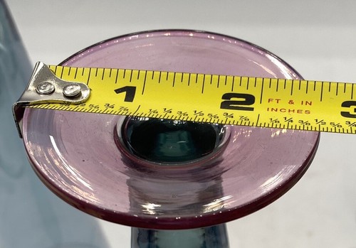 (4) Vintage Hollow Champagne Flutes Toasting Glasses Pink And Blue Iridescent - Picture 7 of 7