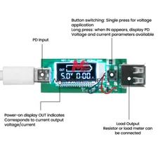 Type-C PD Fast Charging Protocol Decoy Trigger Module Aging Test Board with LCD