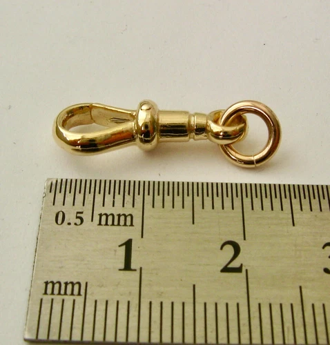 21mm GENUINE SOLID 9ct 9K YELLOW GOLD ALBERT DOG CLIP CLASP with JUMP RING