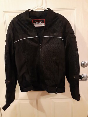 BILT Blaze Mesh Motorcycle Jacket Black Zip Front Size L | eBay