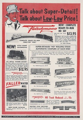 Fleischmann Model Railroad Catalog Vintage Print Ad 1954 Original New York NY u
