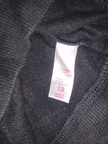 Justice Rhinestone Love One Another Sz 12 sweatshirt 10 sweatpants pink black - Picture 6 of 8