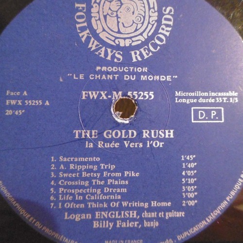 33 RPM The Gold Rush Disque LP 12" Film Western - Folkways 55255 - Picture 2 of 6