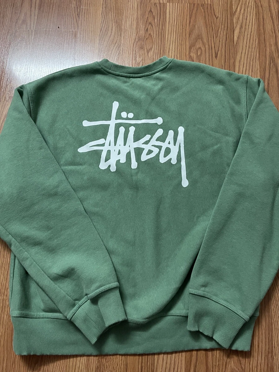 Size XL Stussy Basic Crew Sweater Green Exclusive Colorway