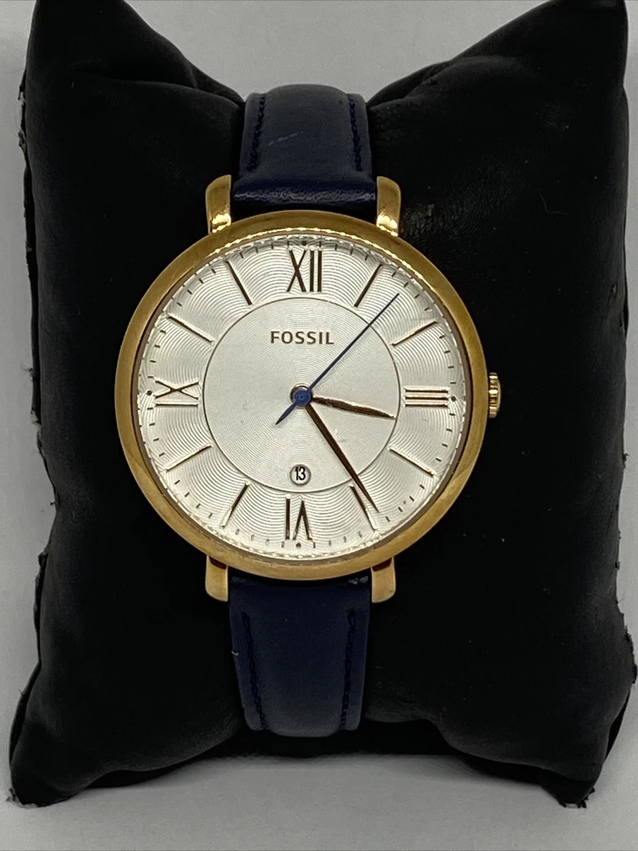 Fossil Jacqueline ES3843 Women Blue Leather Analog Dial Quartz