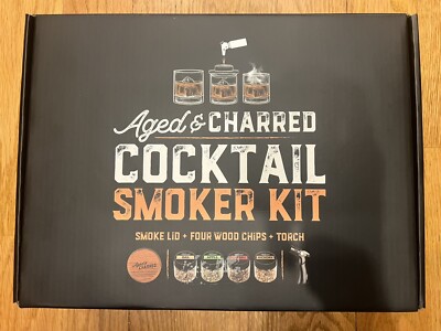AGED & CHARRED Whiskey Cocktail Smoker Kit 4 Pack Wood Chips With Torch