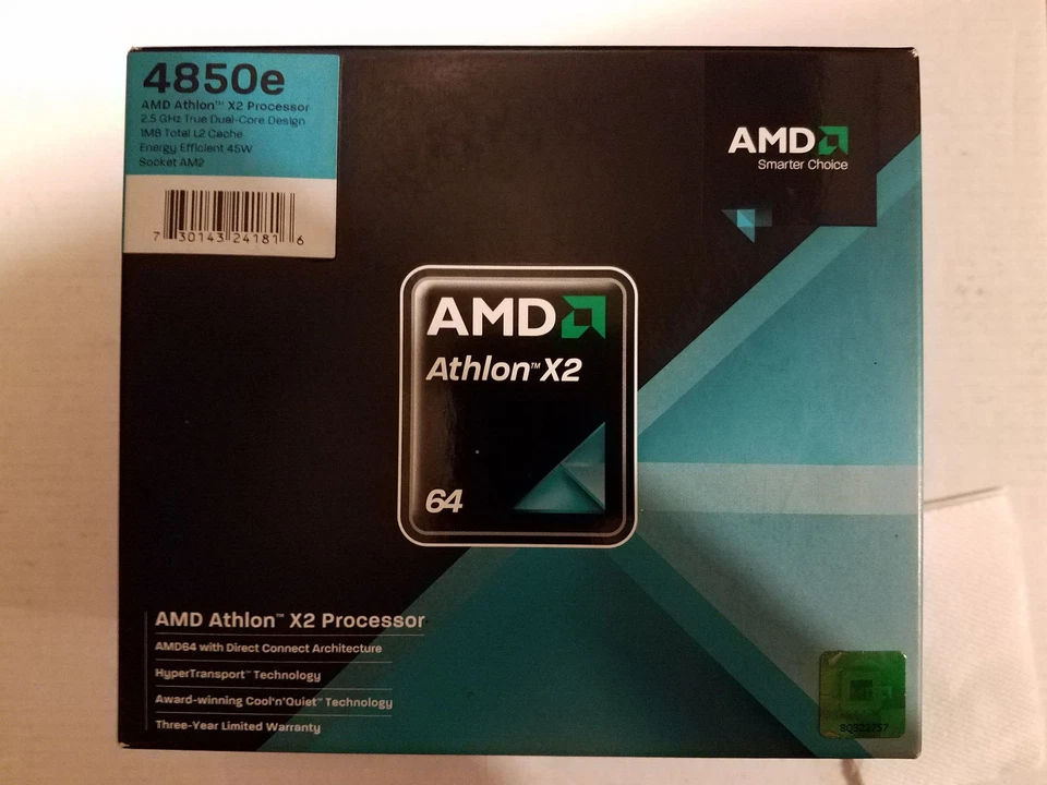 AMD Athlon X2 4850e 2 Core 1M Cache 2.5 GHz Socket AM2 CPU ADH4850DOBOX - Image 2 of 4