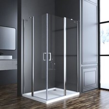 Duschabtrennung Eckeinstieg Duschkabine Pendelt&uuml;r Dusche Schwingt&uuml;r 90x75 80x80