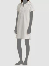 $125 Ralph Lauren Women's White Point-Collared Side-Pocket Shift Dress Size XS