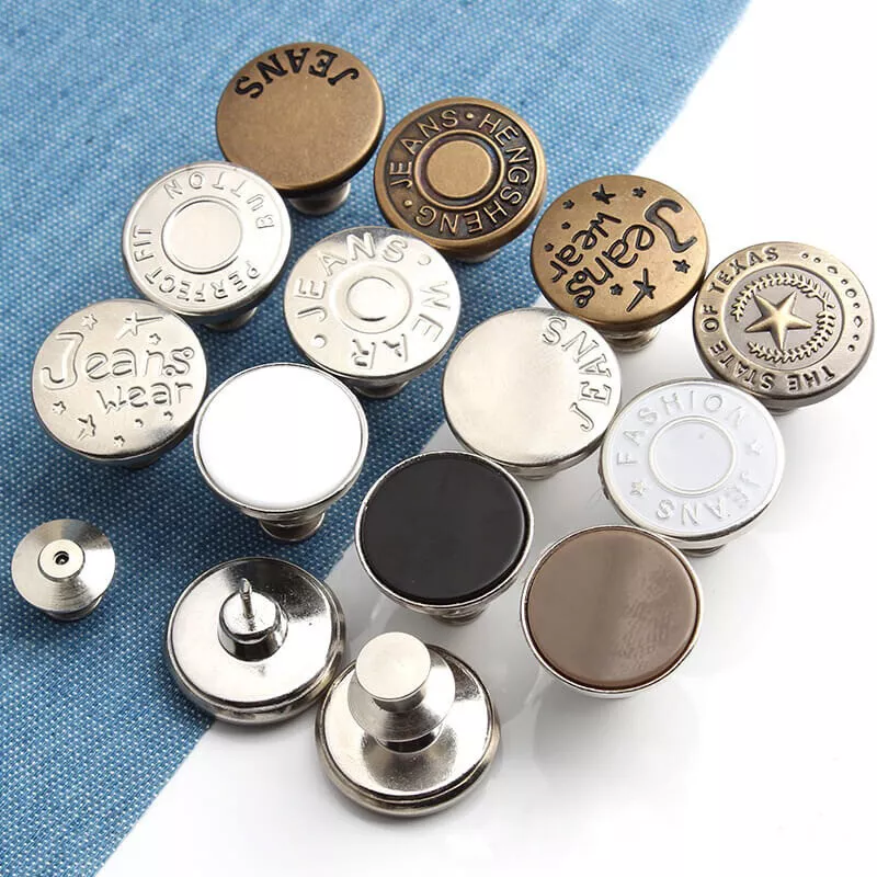 Detachable Retro Metal Buttons Snap Fastener Pants Pin for Jeans  Retractable Button Sewing-Free Buckles Perfect Fit Reduce Waist