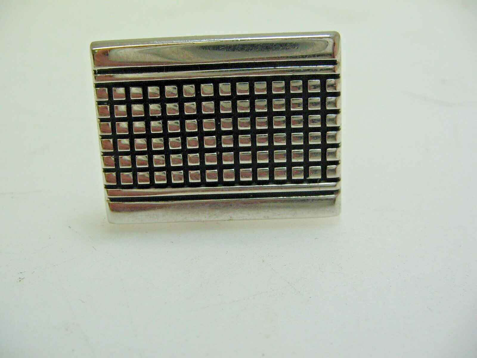 Vintage SWANK Rectangular Silver Contemporary Art… - image 6