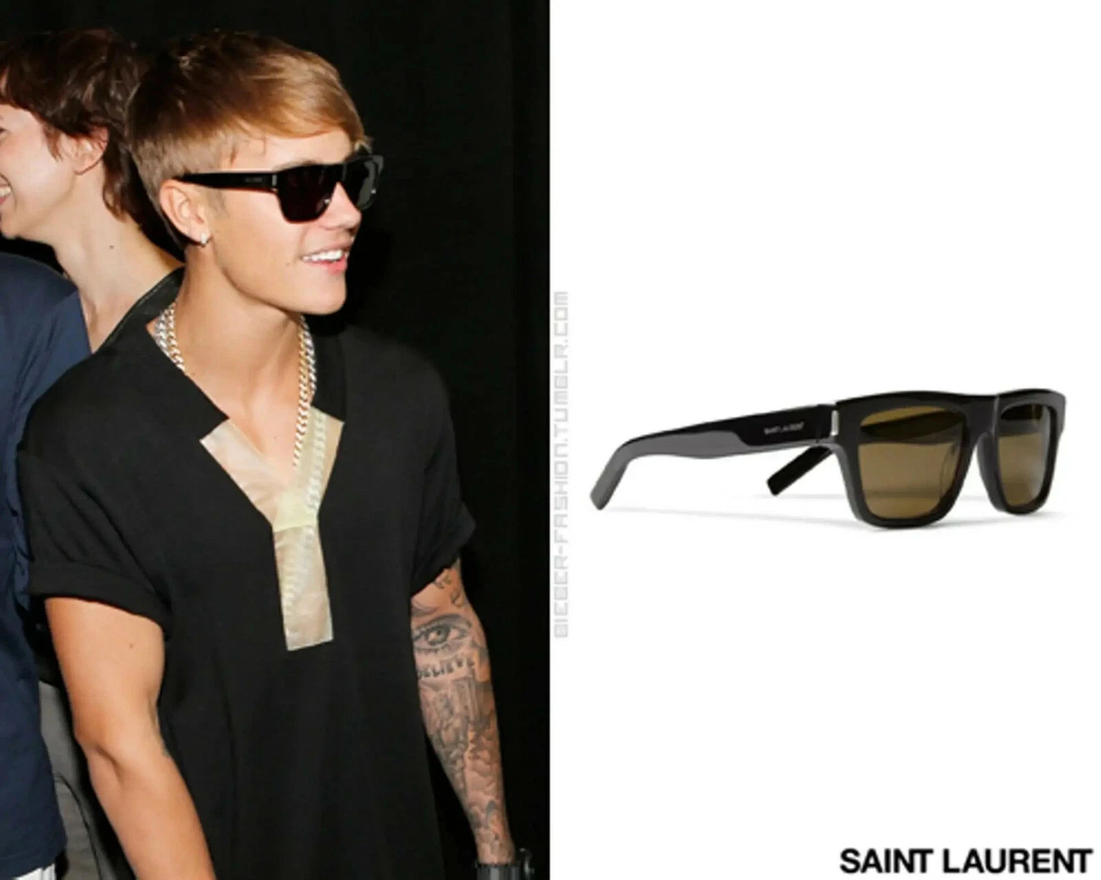 Saint Laurent — Saint Laurent Paris Bold 5 Black Sunglasses  5YF Caliber 52  RARE