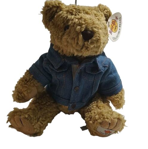 Hard Rock Cafe New York Teddy Bear With Denim Jacket Plush 12'