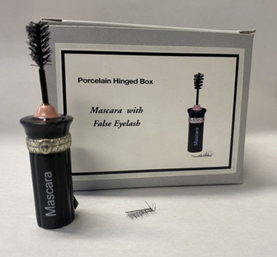 Ladies Mascara with  False Eyelash PHB Porcelain Hinged Box by Midwest