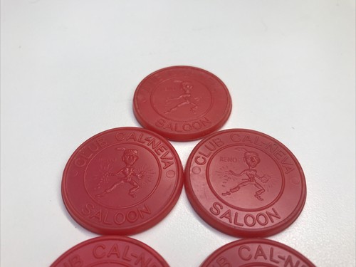 Vintage Lot of 7 Casino Free Drink Tokens Cal-Neva Club Reno, NV ~ Memorabilia - Picture 3 of 5