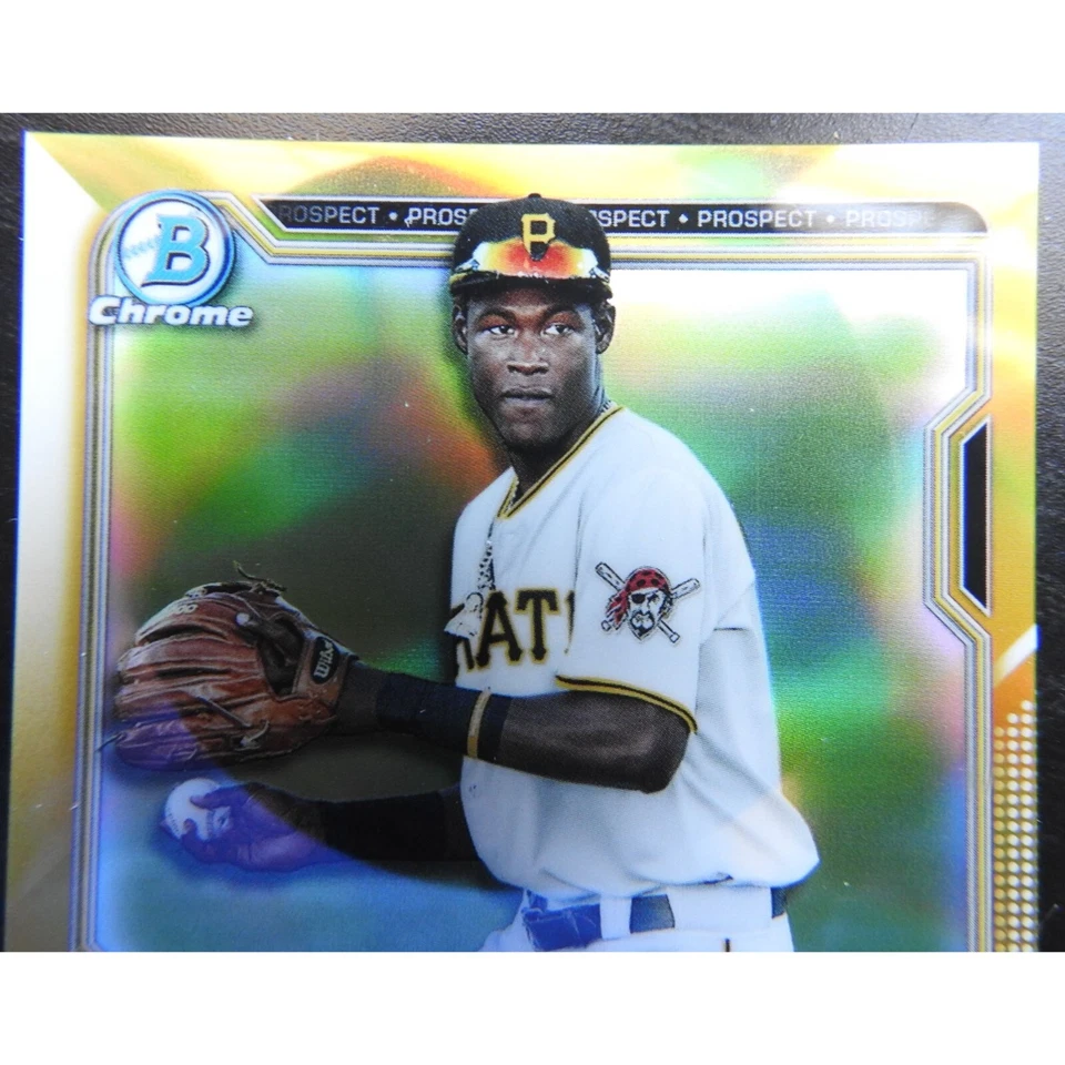 2021 Oneil Cruz Bowman Chrome True Gold Refractor #BCP-24 Prospect #47/50 - Image 2 of 4