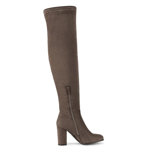 Damen Damen Mode Overknee Stiefel Party Sexy Blockabsatz Overknee Stiefel - Bild 20 von 24