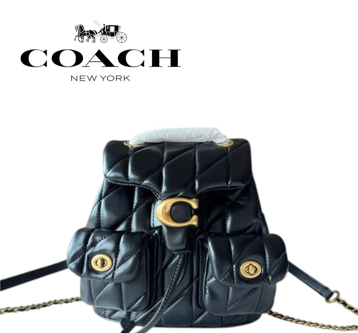 COACH TABBY backpack 21 CU076 nappa leather black women and men  