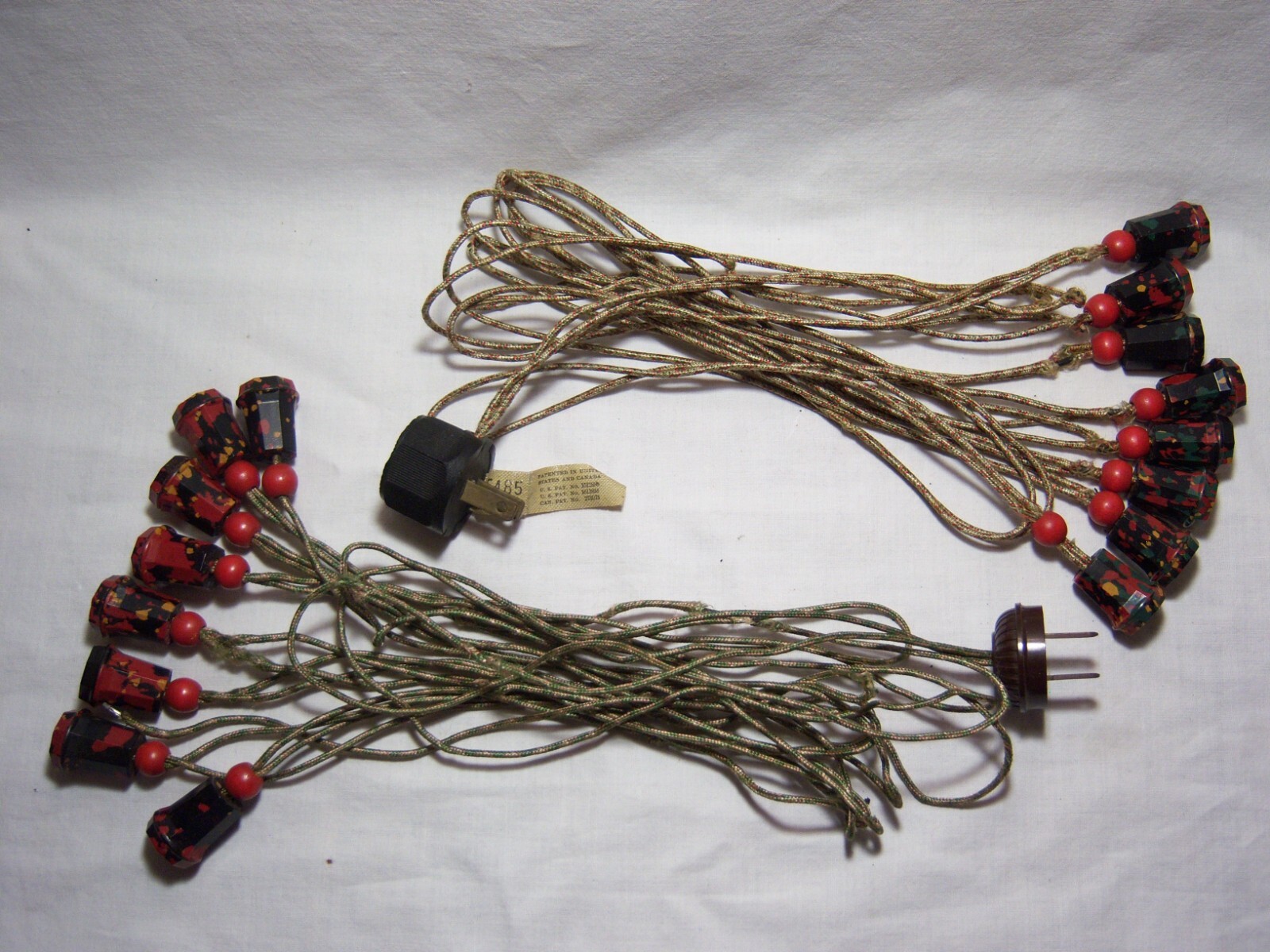 2 Vintage NON Working NOMA Cloth Cord C6 Christmas Light W/ Mottled Sockets eBay