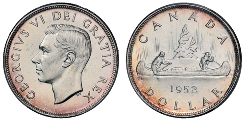1952 $1 Canada Voyageur FWL Silver Dollar PCGS MS63