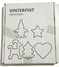 IKEA Vinterfint Pastry/Cookie Cutters 5Pc. Stainless Steel Christmas New