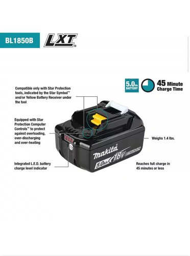 Makita BL1850B 18V LXT Lithium-ion 5.0Ah Battery - Picture 2 of 5