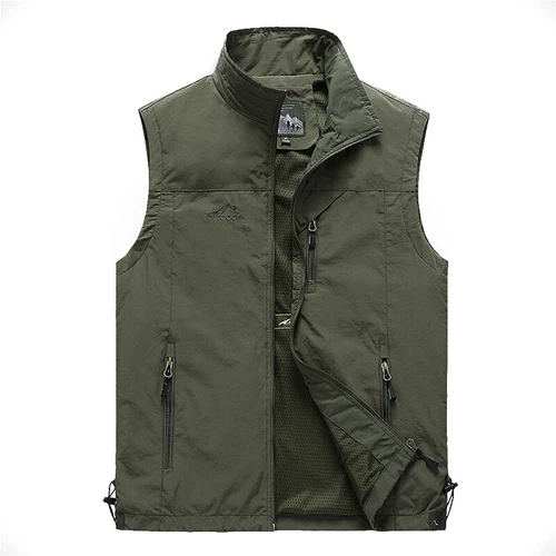 Mens With Pockets Zipper Vest Men Casual Sleeveless Sport Tops Mesh Lining M-4XL - Bild 10 von 20