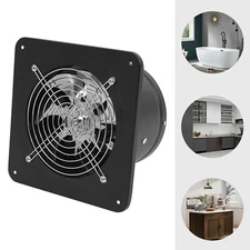 7" Super Quite Wall Exhaust Fan Bathroom Kitchen Garage Ventilation Vent Black