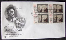 US FDC SC #1433 JOHN SLOAN by ArtCraft  1971.