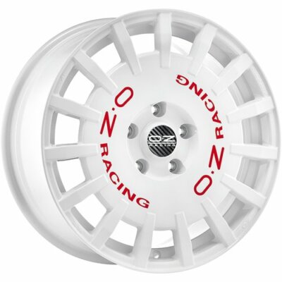 OZ RACING RALLY RACING RACE WHITE RED LETTERING ALLOY WHEEL 17X7