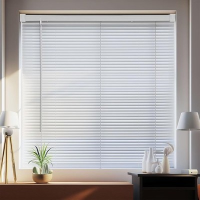 1'' Pvc Window Blind Venetian White Easy Fit Home Office Blind Effect Window Shad