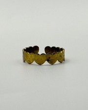 Gold Bronze Tone Heart Band Ring Cute Size 56