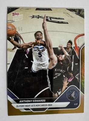 Anthony Edwards Timberwolves 2025 Topps Now 131 Gold /50