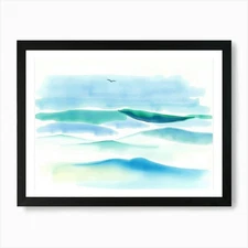 Watercolor Of The Ocean Art Print Framed Wall Art Poster Canvas Print Picture