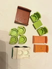 Vintage 70's Fisher Price Little People Play Family House Furniture And Car