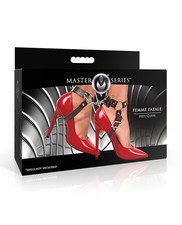XR, LLC Femme Fatale Heel Cuffs, Black  Red
