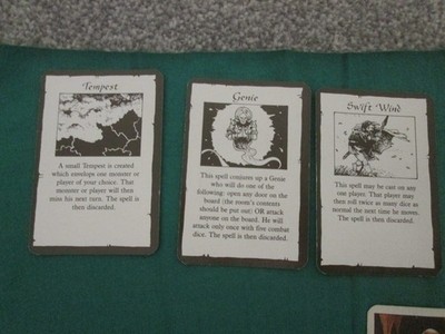 FULL SET OF 3 AIR SPELL CARDS -  1990 ORIGINAL MB GAMES - HERO QUEST