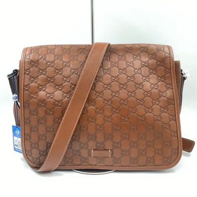Gucci Guccissima shoulder bag Crossbody messenger brown Leather GG 051303