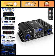 4-Channel Bluetooth 5.0 Stereo Amplifier 1200W Max, USB/SD/FM, HiFi Power Amp fo