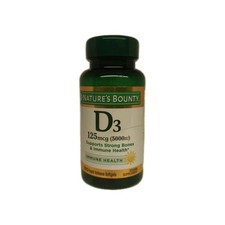 Nature's Bounty Vitamin D3 125mcg 5000 IU 150 Softgels EXP 07/2026